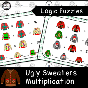 ugly sweater logic puzzles multiplication covers