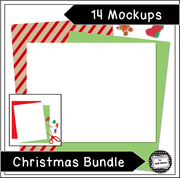 christmas flat lay mockups