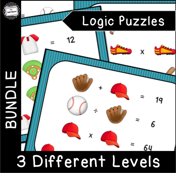 baseball bundle math puzzles