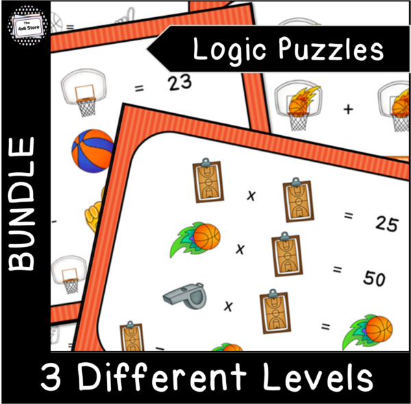 basketball bundle math puzzles product cover