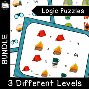 camping math puzzle bundle
