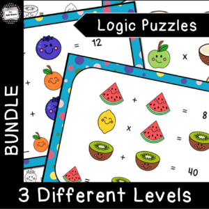 fruit emoji bundle math puzzles product cover