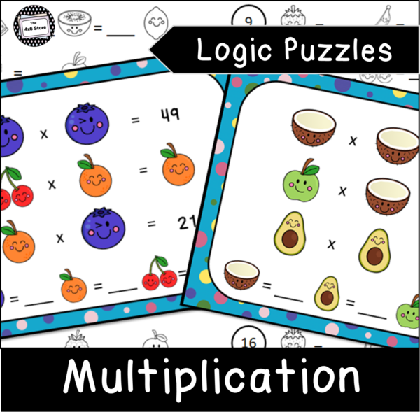 fruit emoji multiplication logic puzzles product cover
