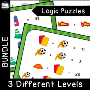 soccer math puzzle bundle