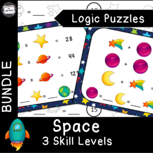 space bundle math puzzles cover