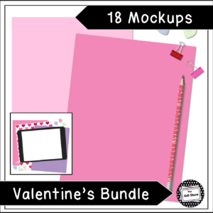 valentines day flat lay digital mockups for TPT products