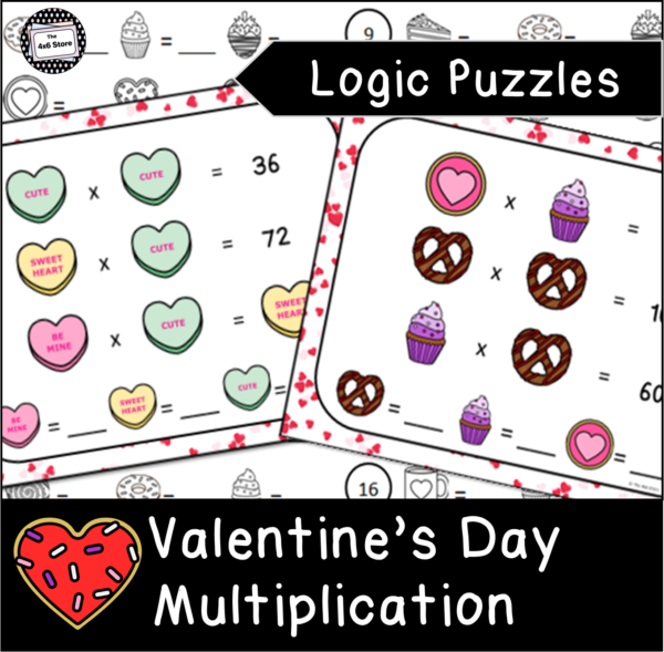 valentines logic puzzle multiplication cover