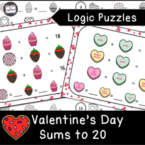 valentines logic puzzle sums to 20 cover