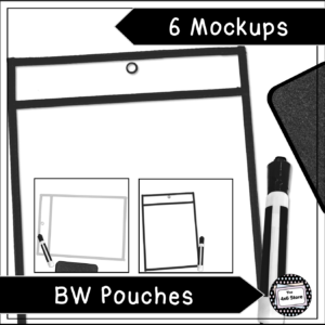 black and white dry erase pouch mockup