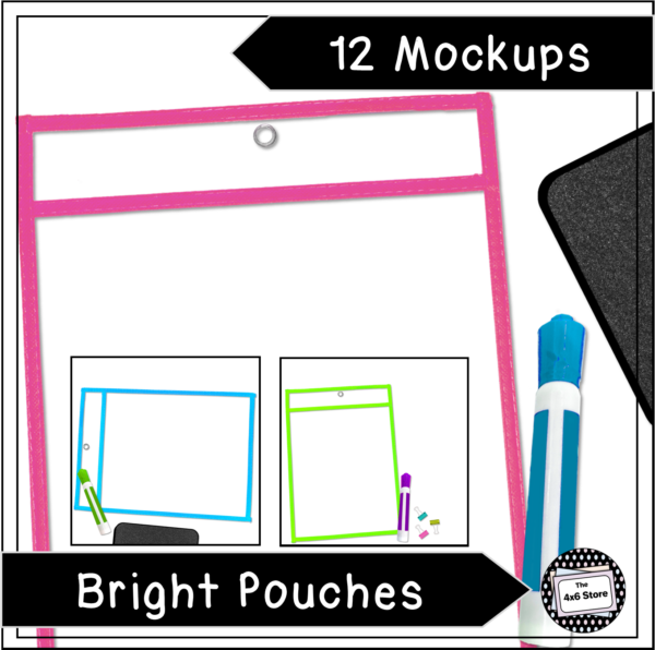 bright dry erase pouch mockup
