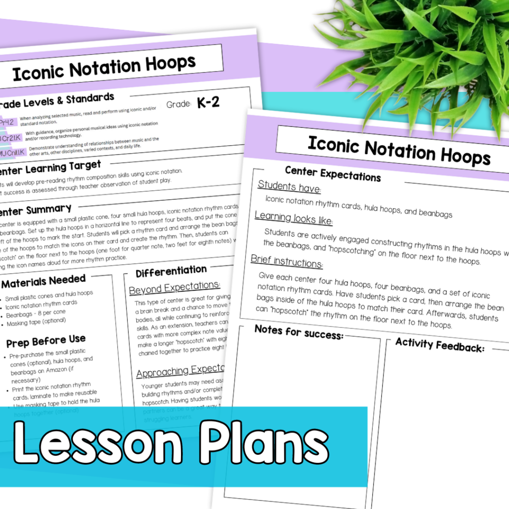 lesson plans for iconic notation hoops and bean bags rhythm center